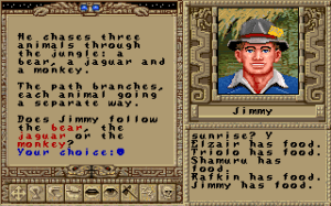 Tal como no Ultima VI, as palavras chave que desencadeiam novos diálogos aparecem sobressaídas