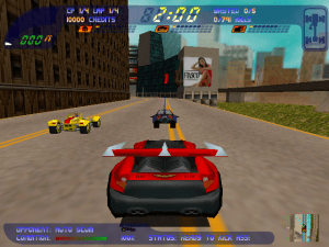 Em Carmageddon 2, os circuitos possuem gráficos mais detalhados, por isso o meu velhinho Pentium já não o suportava