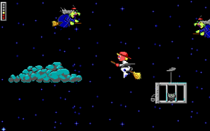 Num dos níveis podemos controlar uma vassoura mágica