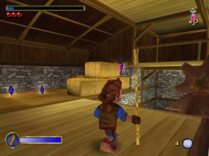 O bastão pode também ser usado como vara e assim conseguir saltar mais longe.