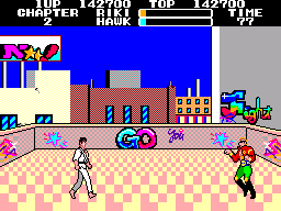 Quando defrontamos um boss as sprites tornam-se maiores e mais detalhadas. Mas nem sempre as arenas são interessantes.